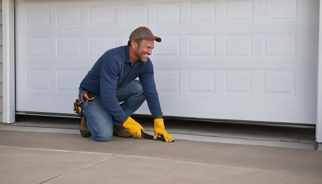 A local provider inspecting garage door tracks for a Jersey City homeowner